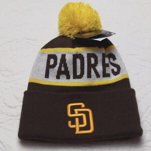 *🆕 Padres MLB Women's Hat with Yellow Pom, San Diego Offical Merchandise, NEW